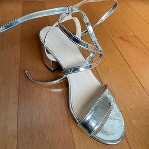 Silver block heels